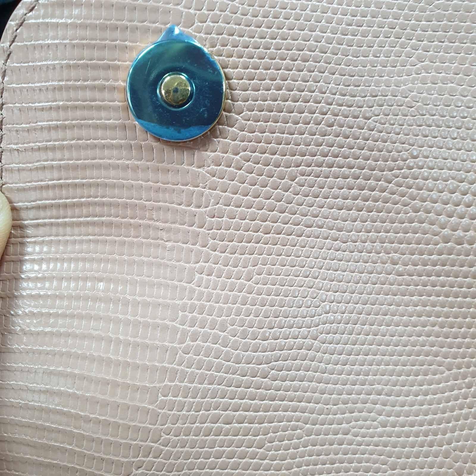 Dolce & Gabbana Beige Eidechse geprägtes Leder Kristall DG Logo Medium Miss Sizilien 7