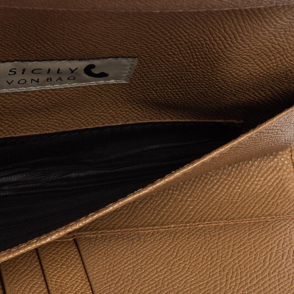 Dolce & Gabbana Beige Lizard Embossed Leather Sicily Von Crystals Smartphone Bag 7
