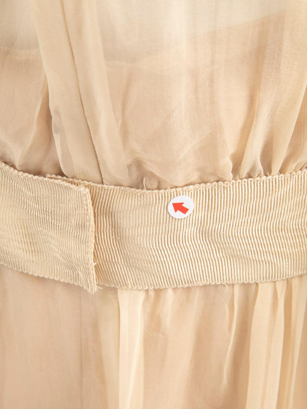 Dolce & Gabbana Beige Ruffle Trimmed Midi Dress Size S For Sale 1