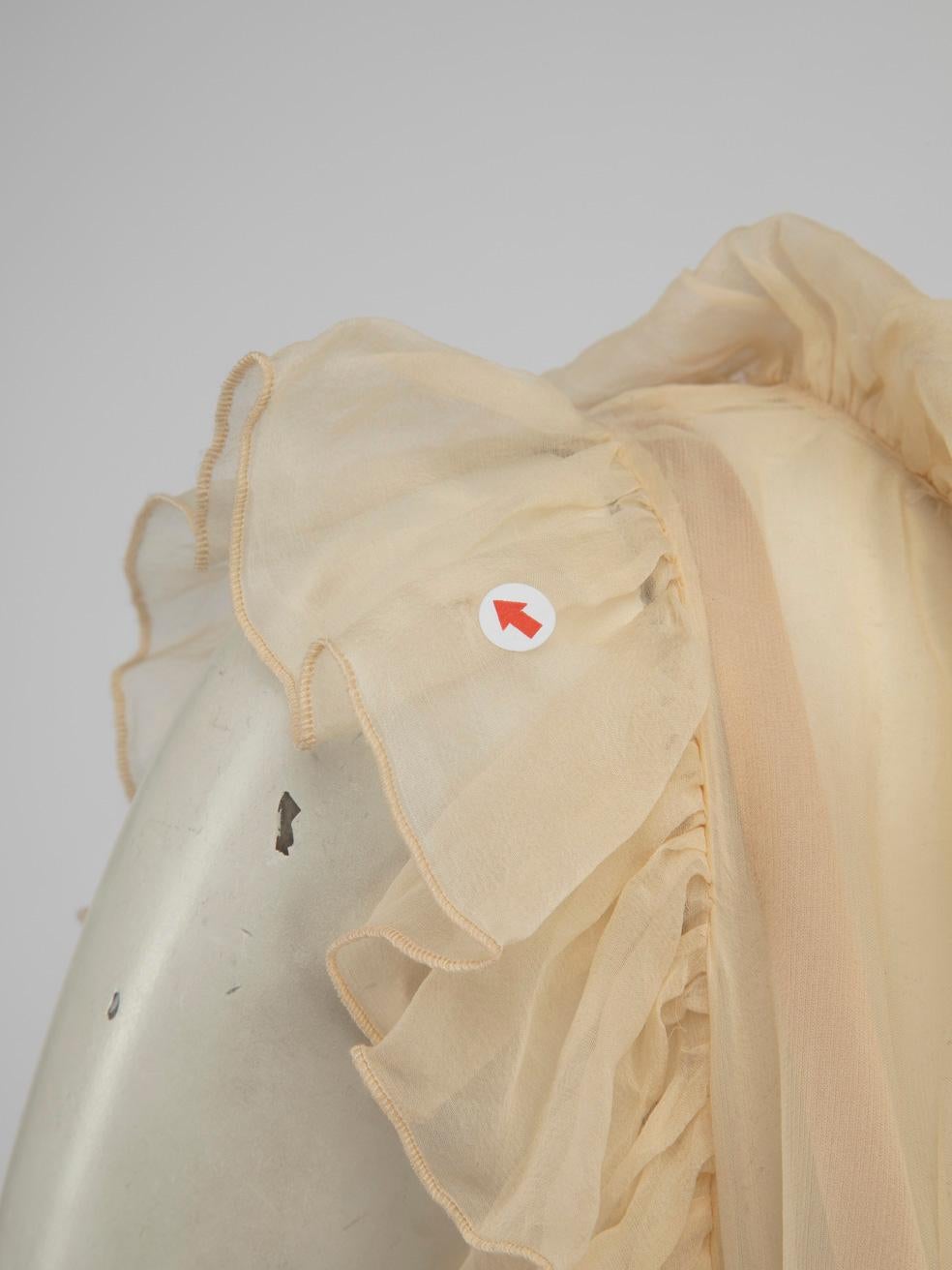 Dolce & Gabbana Beige Ruffle Trimmed Midi Dress Size S For Sale 2