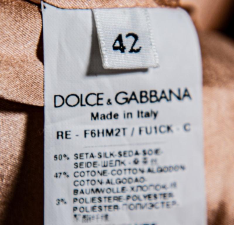 Dolce & Gabbana Beige Satin Lace Trim Detail Sleeveless Mini Dress M For Sale 2