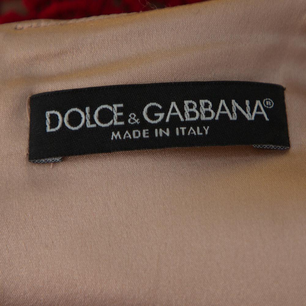 Dolce & Gabbana Beige Satin Lace Trim Detail Sleeveless Mini Dress M For Sale 1