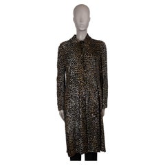 DOLCE & GABBANA beige silk 1999 SEQUIN LEOPARD Shirt Dress 44 L