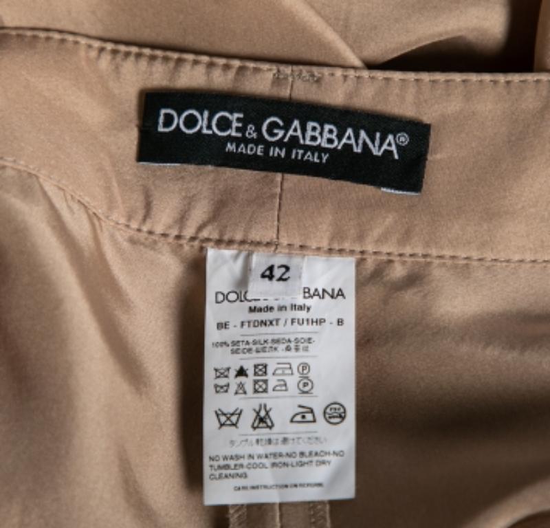 Beige Dolce & Gabbana Short en soie beige M en vente