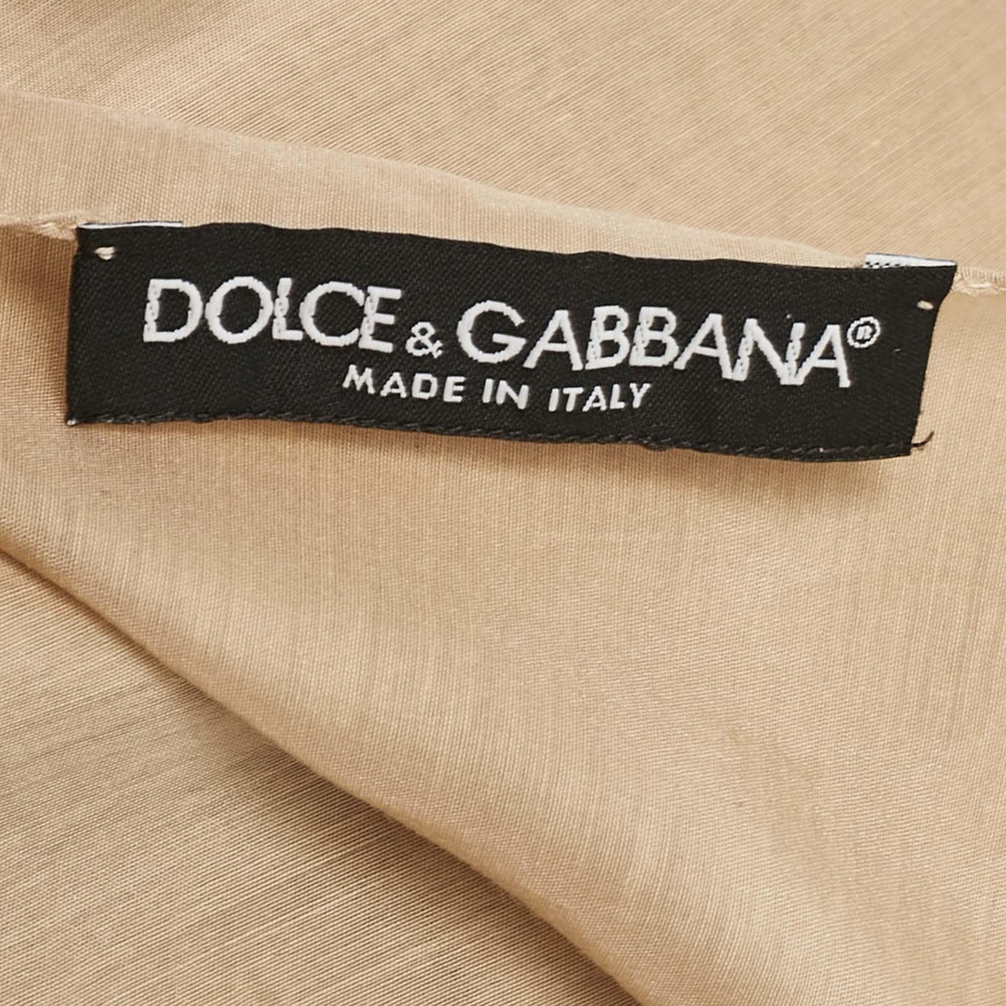 Beige Dolce & Gabbana Sciarpa quadrata in seta beige in vendita