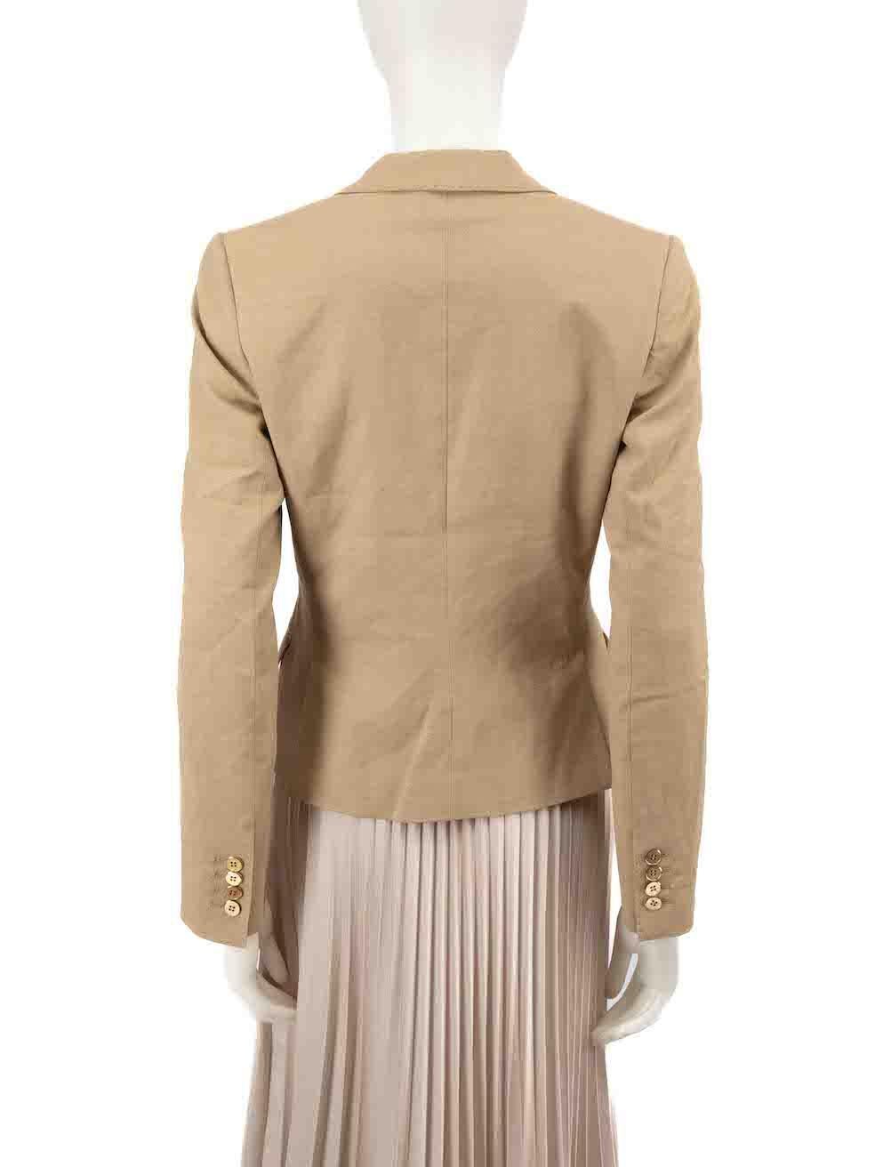 Dolce & Gabbana Beige Single Breasted Tailored Blazer Jacket Size S In Excellent Condition For Sale In London, GB