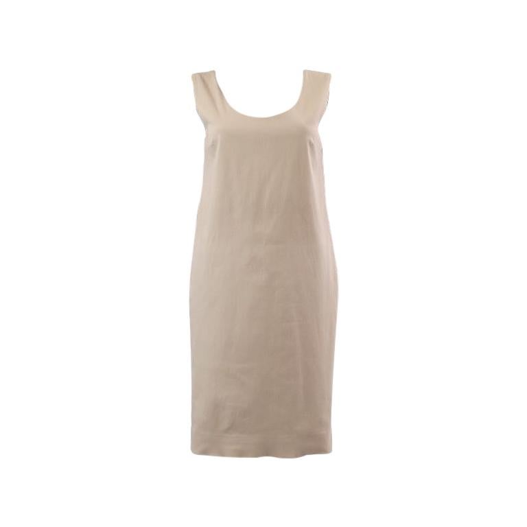 DOLCE 
GABBANA beige Sleeveless Shift Dress 42