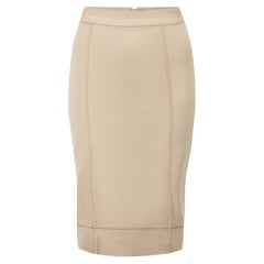 Dolce & Gabbana Beige Stitch Detail Pencil Skirt Size XS