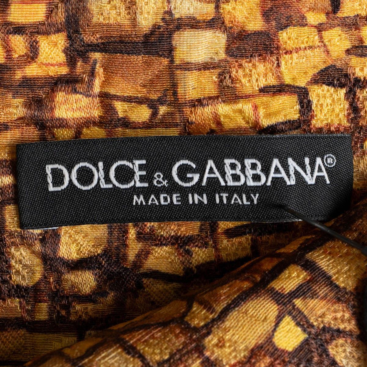 DOLCE & GABBANA beige wool 2013 BYZANTINE HIGH WAISTED MIDI Skirt 38 XS 3