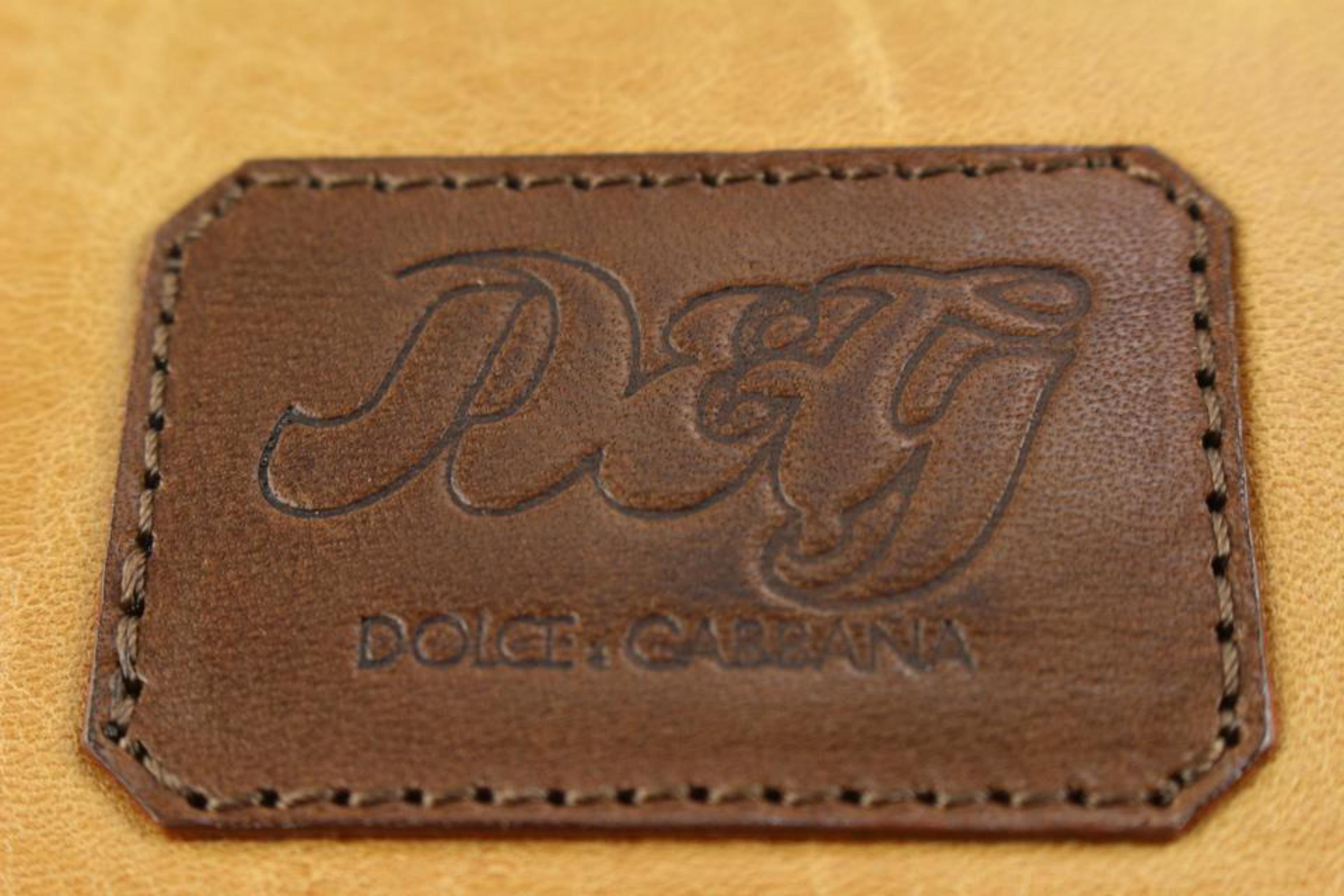 Dolce & Gabbana Beige x Brown Leather Messenger Crossbody Bag 3DG111 For Sale 2