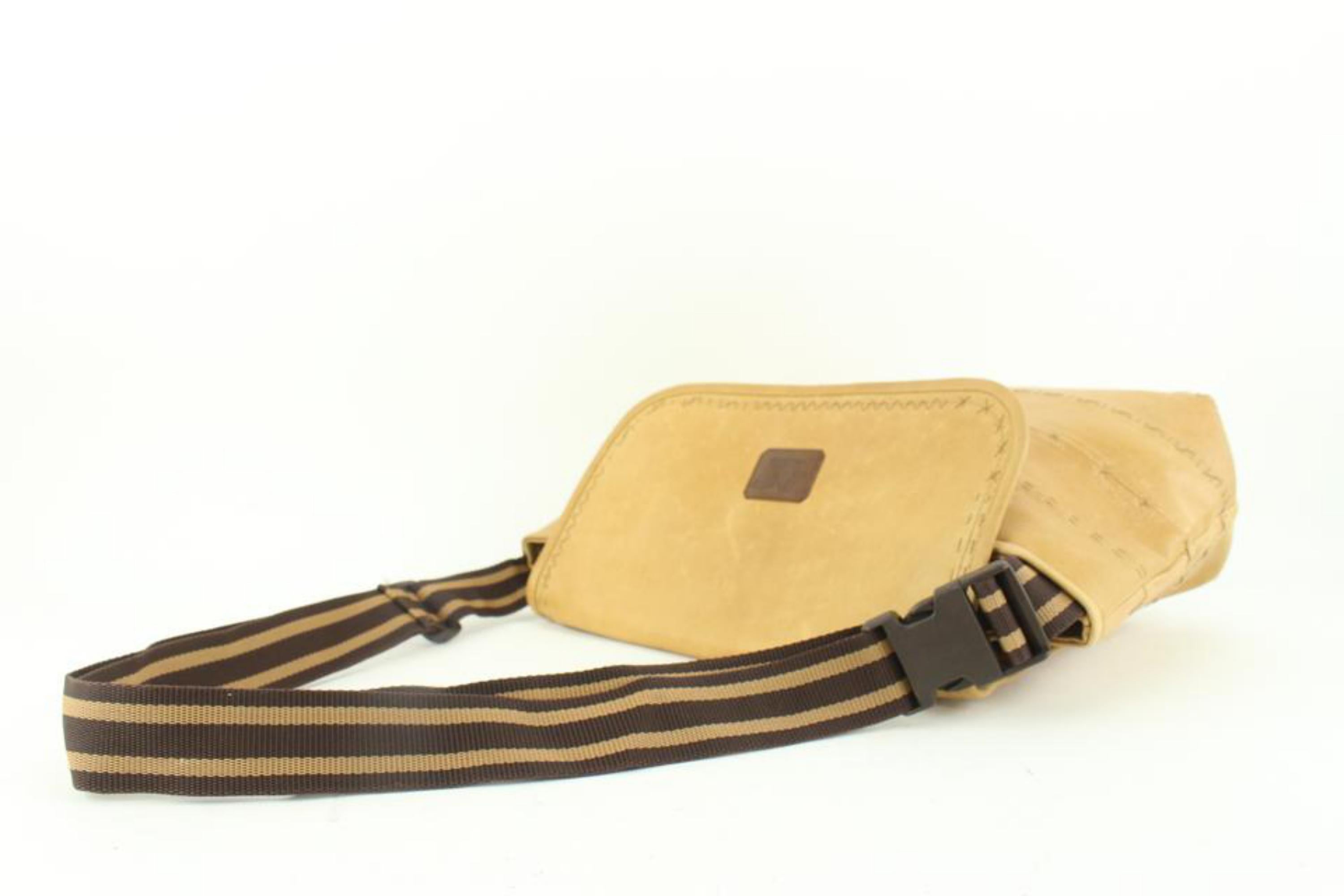 Dolce and Gabbana Beige x Brown Leather Messenger Crossbody Bag 3DG111 ...