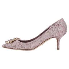 Dolce & Gabbana Bellucci Lace & Crystal Embellished Pumps