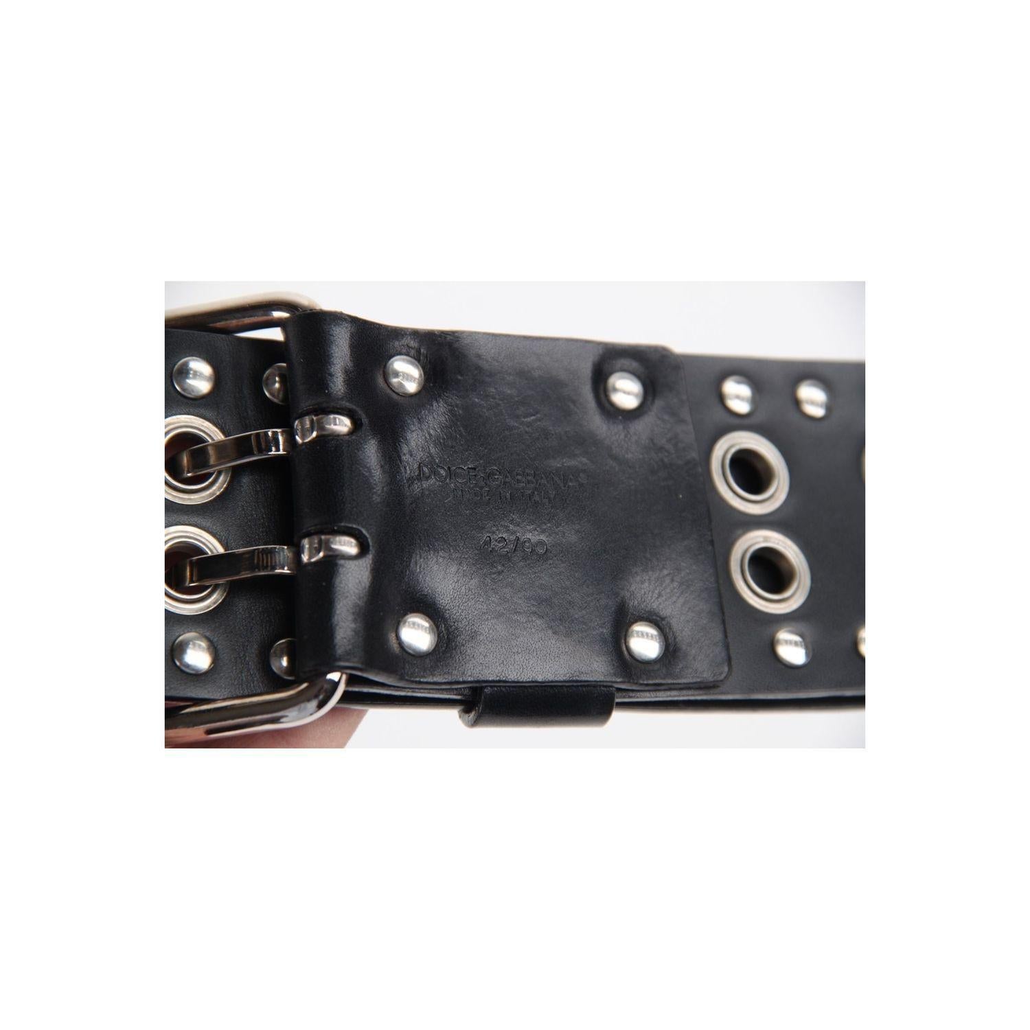 Dolce and Gabbana Belt with Studs and Grommets Size 42-90 For Sale