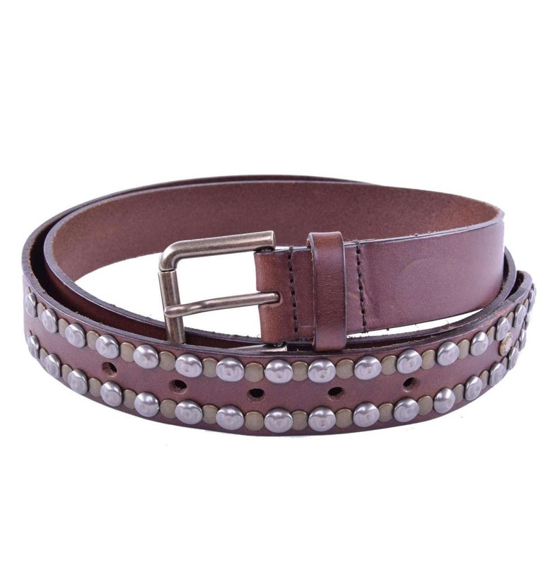 Dolce and Gabbana Belt with Studs Brown 110 For Sale at 1stDibs