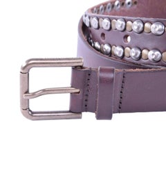 Dolce & Gabbana - Ceinture avec clous marron foncé 110 / hommes