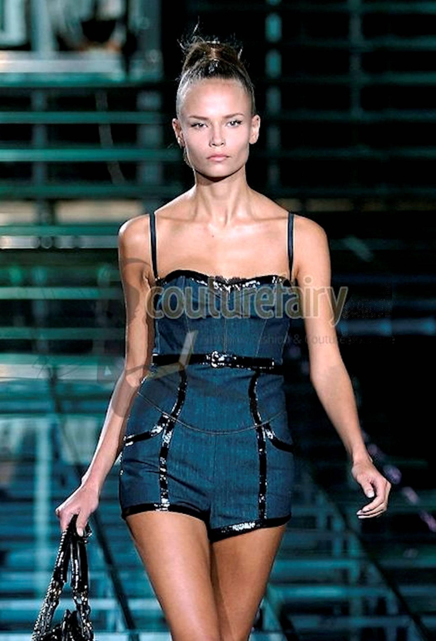 Dolce & Gabbana Belted Bondage Denim Bodysuit Jumpsuit Romper In New Condition In Switzerland, CH