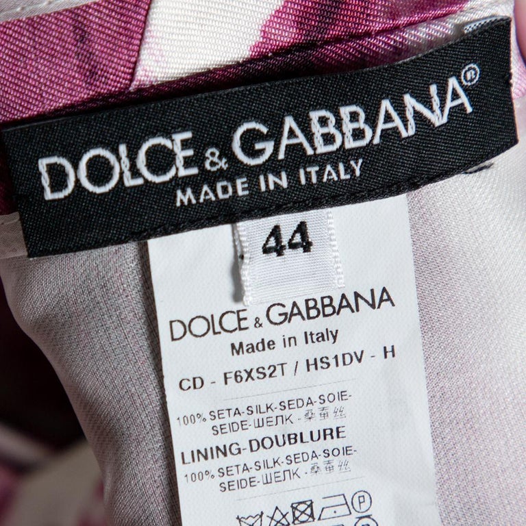 Dolce and Gabbana Bicolor Brushstroke Print Silk Mikado Sundress M For Sale  at 1stDibs
