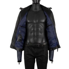 Dolce & Gabbana - Biker Leather Jacket w. Pockets Blue 52