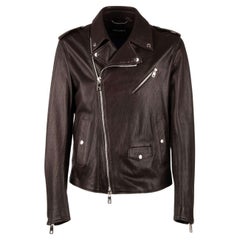 Dolce & Gabbana - Biker Leather Jacket with many Pockets Brown 46
