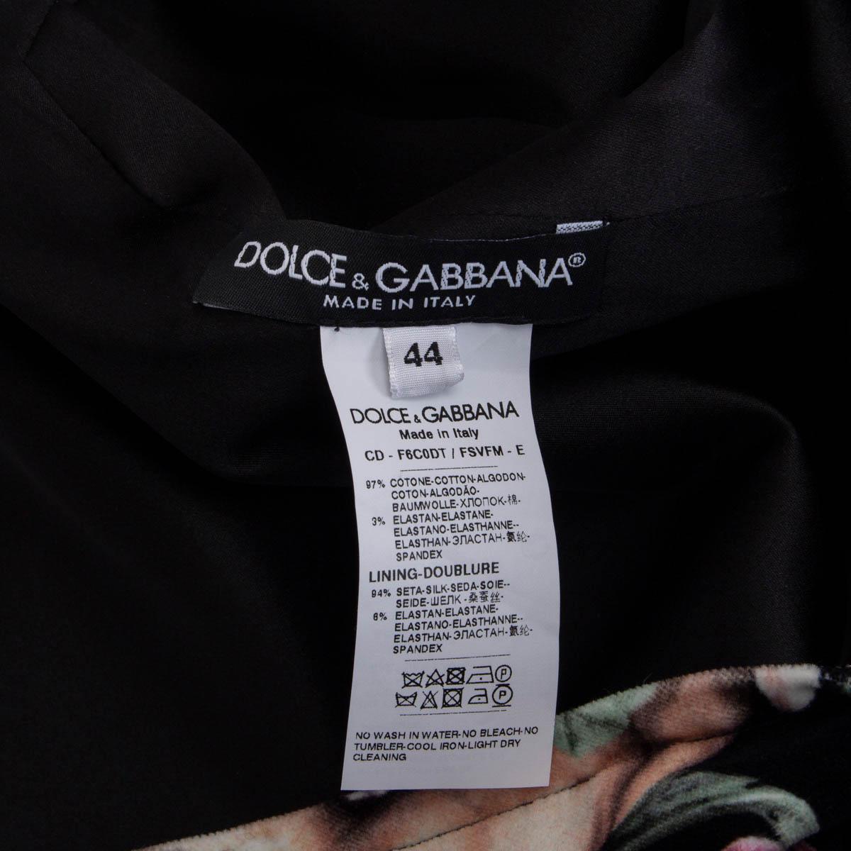 DOLCE & GABBANA black 2018 VELVET CHERUB PRINT CROCHET TRIM Dress 44 L For Sale 3