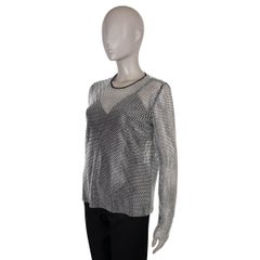 DOLCE & GABBANA black 2024 CRYSTAL TULLE Shirt 42 M