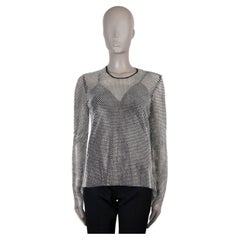 DOLCE & GABBANA black 2024 CRYSTAL TULLE Shirt 42 M