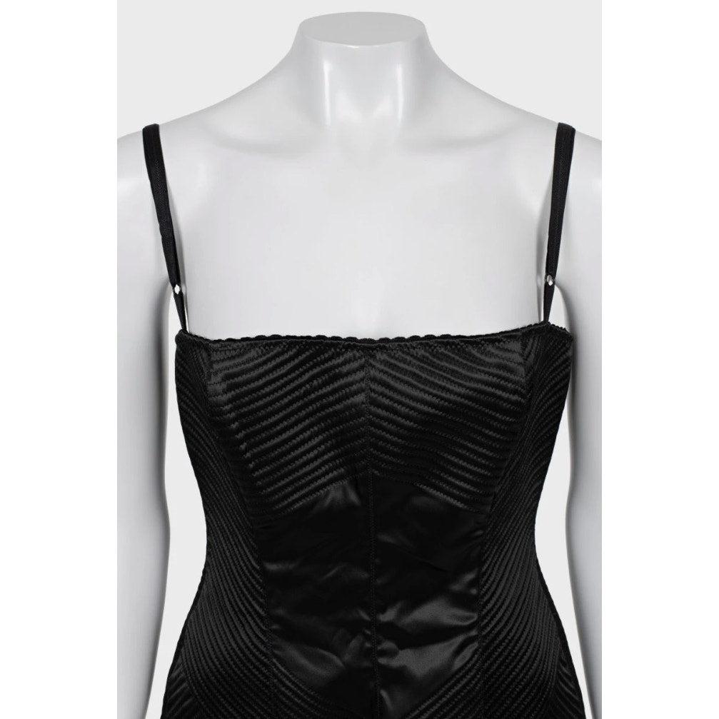 Dolce & Gabbana Robe ajustée en acétate noir Sz.46 Excellent état - En vente à Krakow, PL