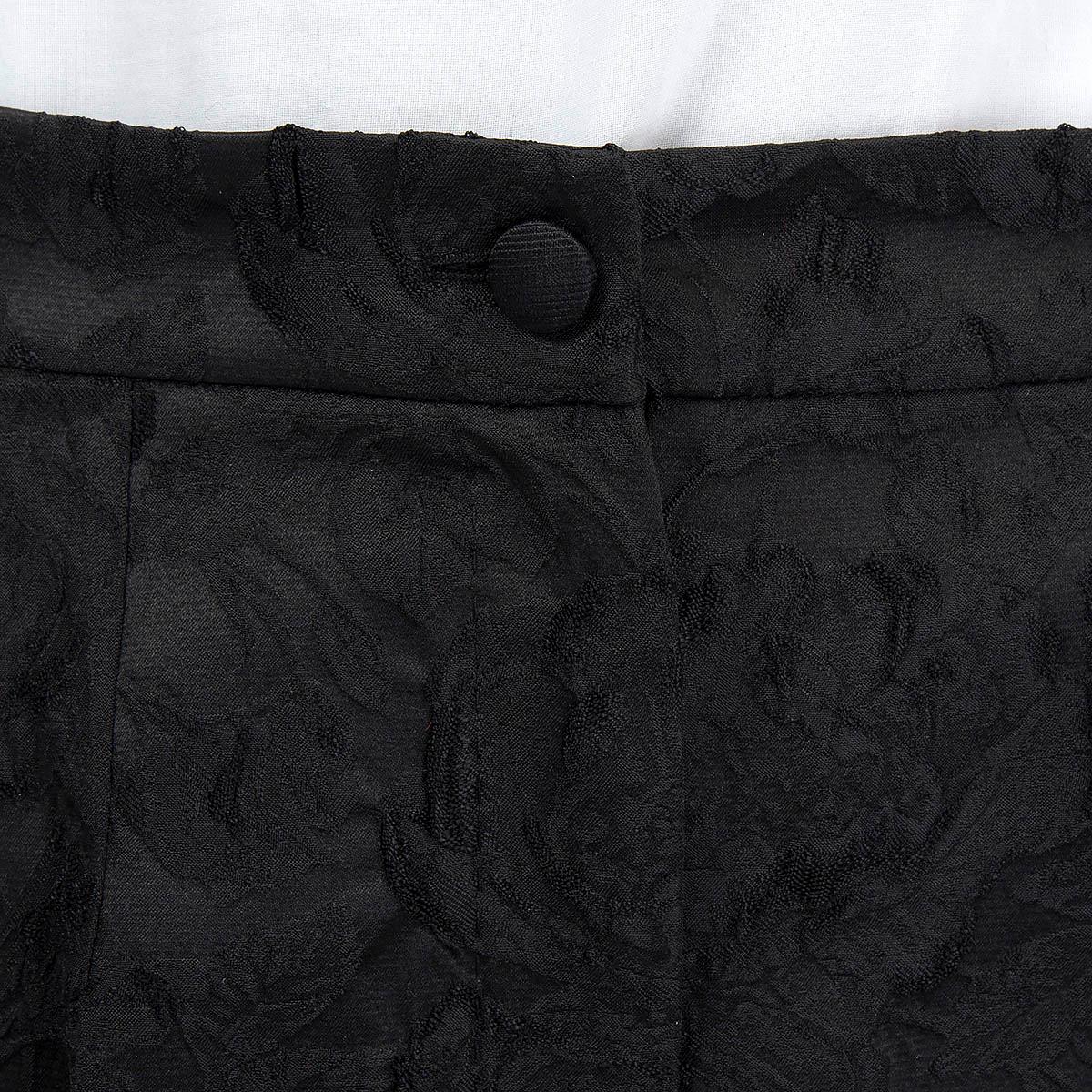 Black DOLCE & GABBANA black acetate JACQUARD Dress Pants 42 M