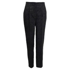 DOLCE & GABBANA black acetate JACQUARD Dress Pants 42 M