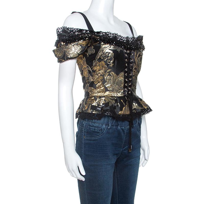 black and gold corset top
