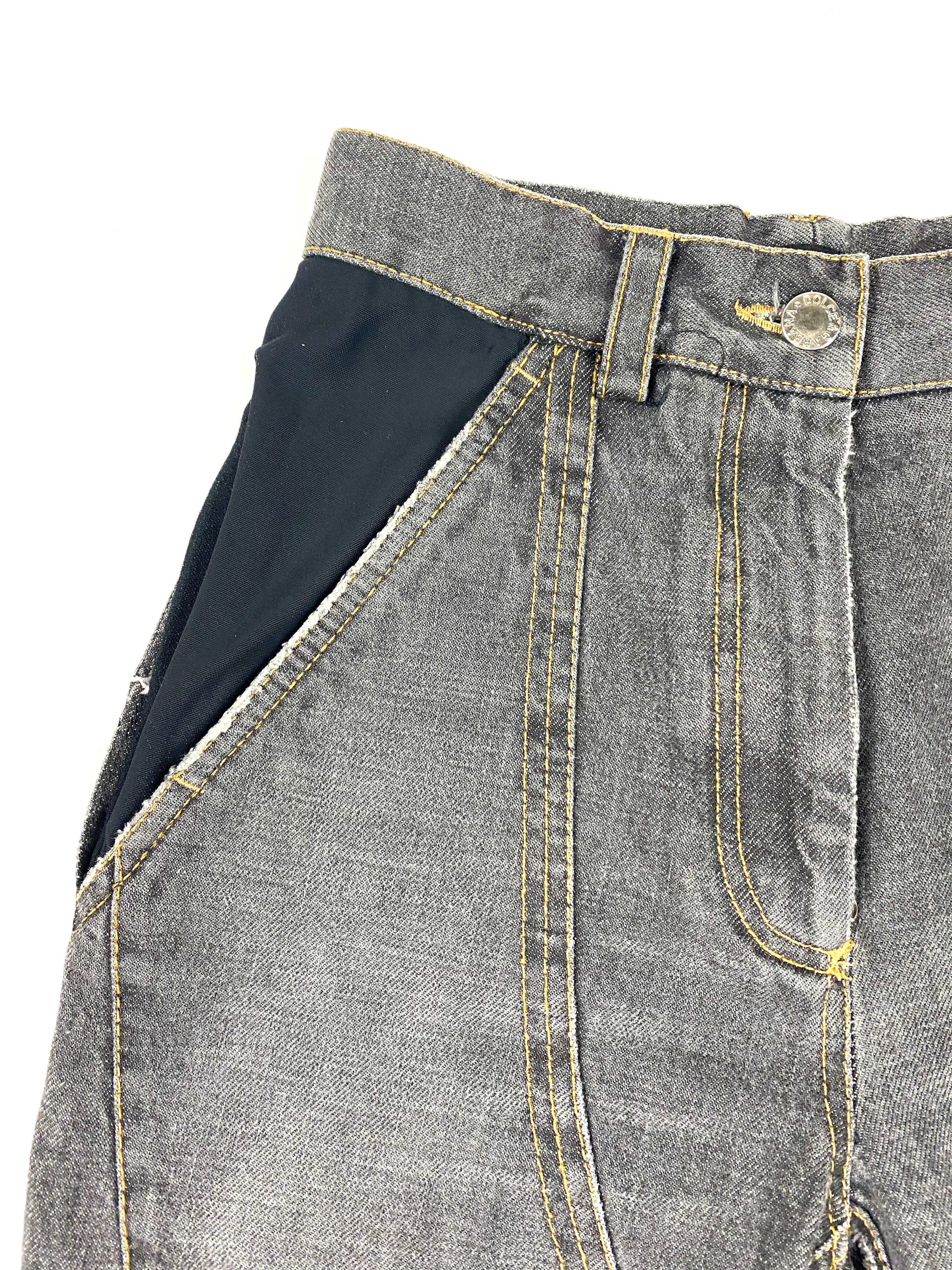 De las mujeres Vaqueros pitillo Dolce & Gabbana Negros y Grises, Talla 40 en venta