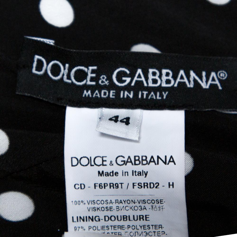 Dolce & Gabbana Black And Red Floral Printed Draped Midi Dress M 1