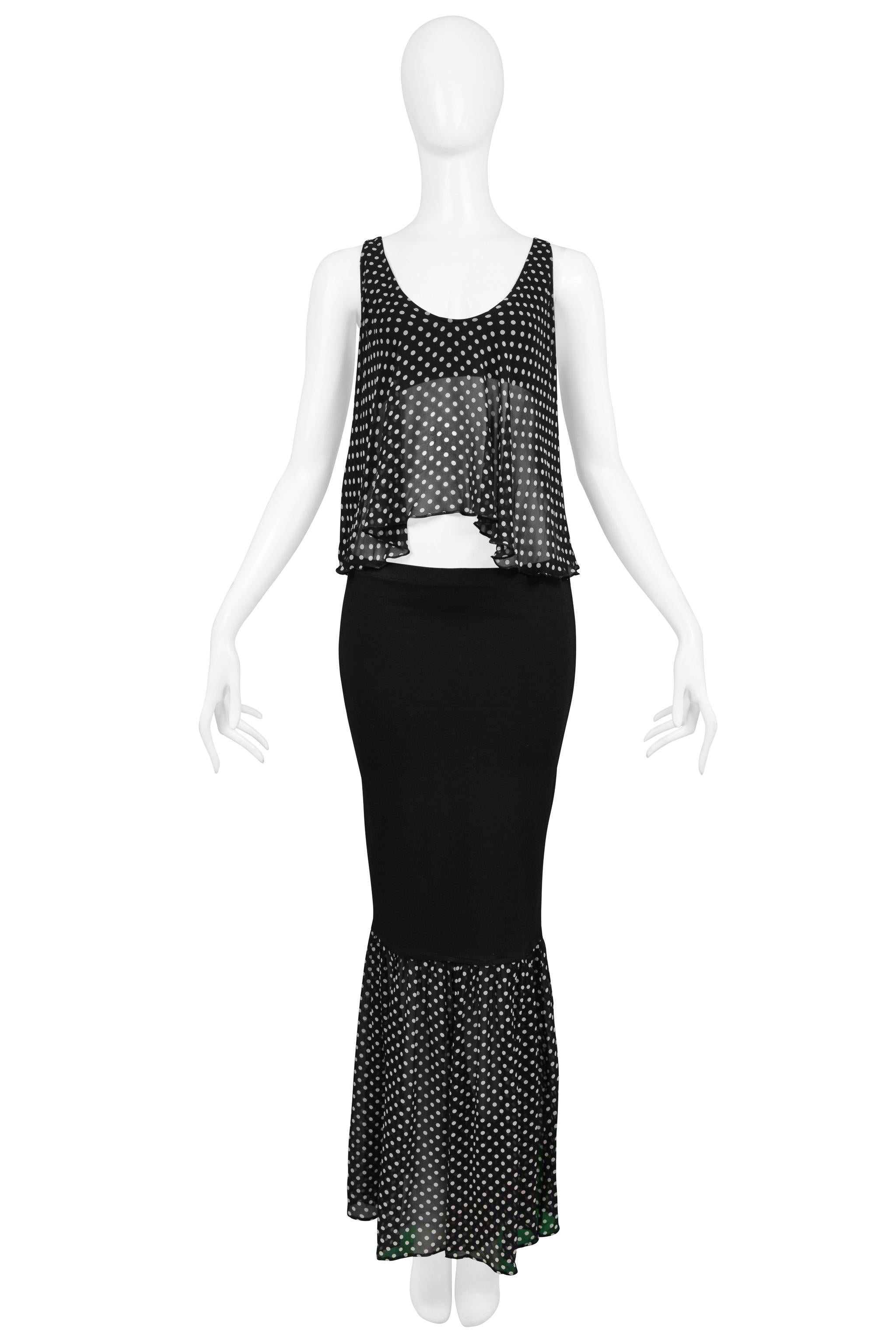 Dolce & Gabbana Black And White Polka Dot Skirt Ensemble In Good Condition For Sale In Los Angeles, CA