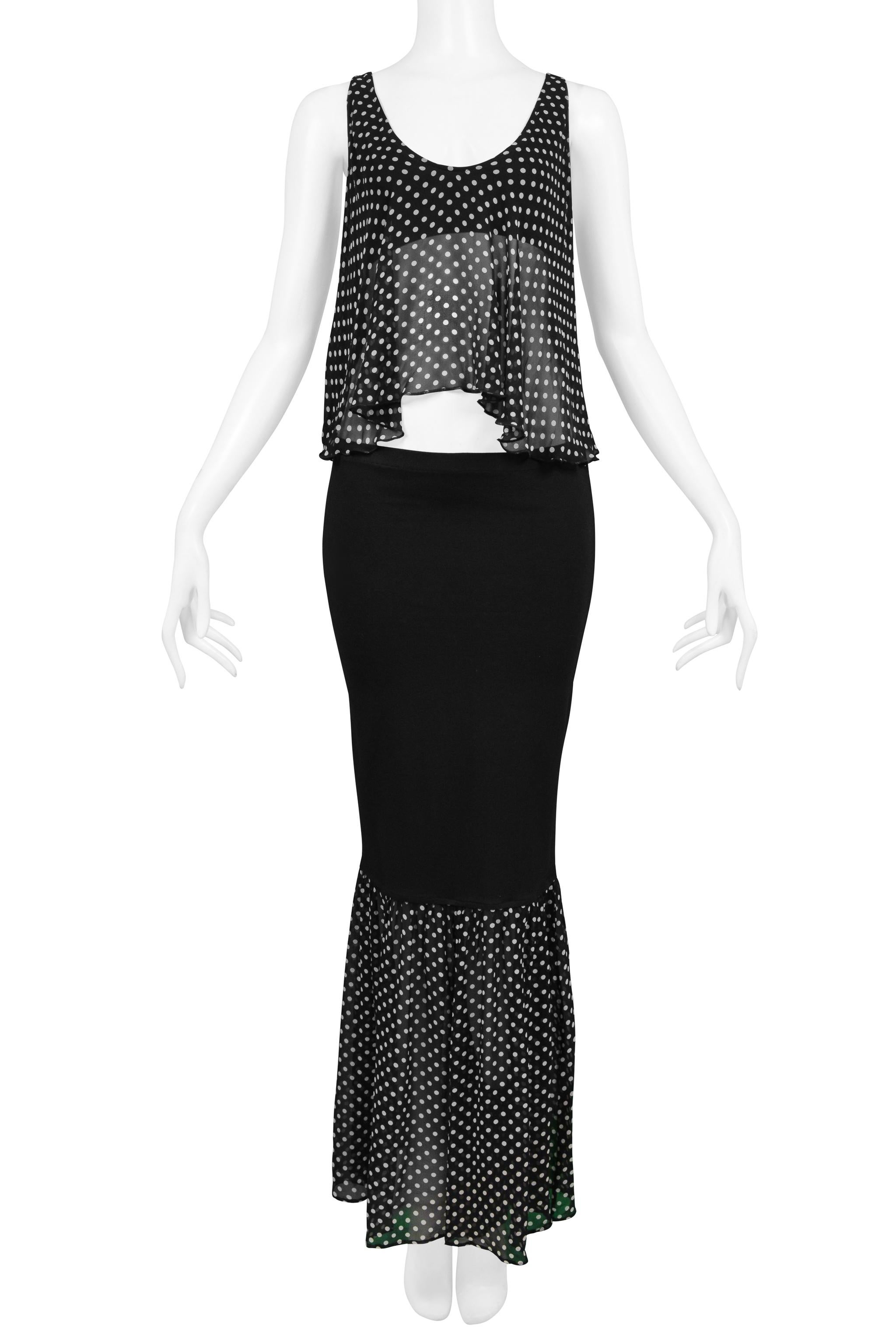 Dolce & Gabbana Black And White Polka Dot Skirt Ensemble For Sale 1