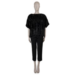 DOLCE & GABBANA black ASTRAKHAN FUR TOP Shirt 38 XS