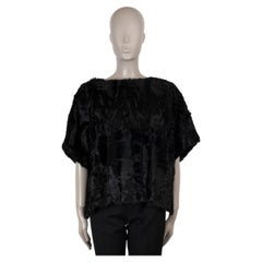 DOLCE & GABBANA black ASTRAKHAN FUR TOP Shirt 38 XS