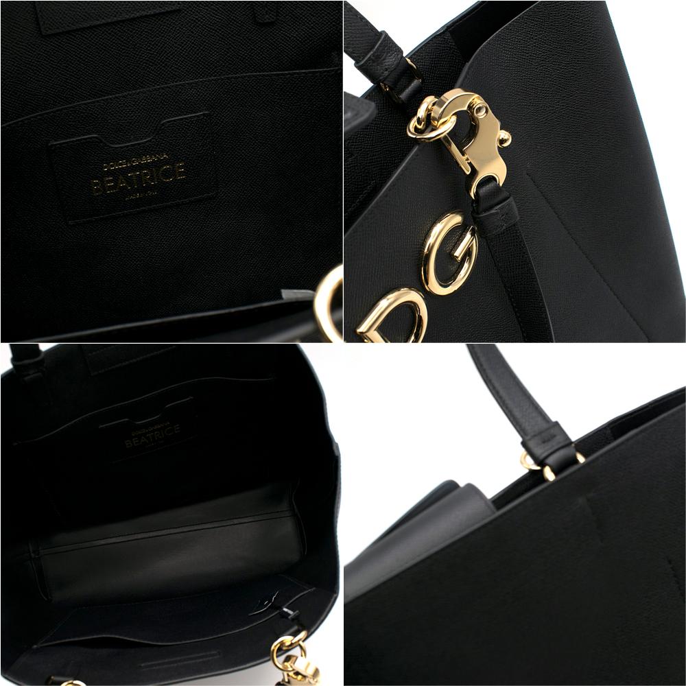 Dolce & Gabbana Black Beatrice Shopping Bag  For Sale 4