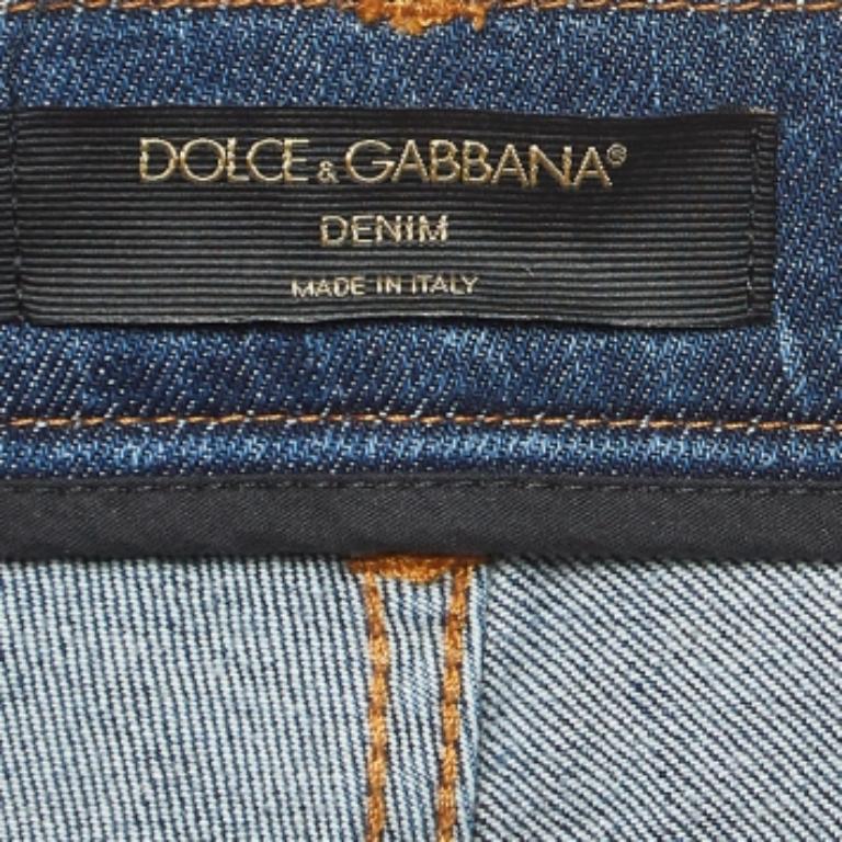 De las mujeres Dolce & Gabbana Vaqueros de encaje y denim negro/azul M Cintura 31 en venta