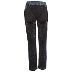 Dolce & Gabbana Black/Blue Lace and Denim Jeans M Waist 31"