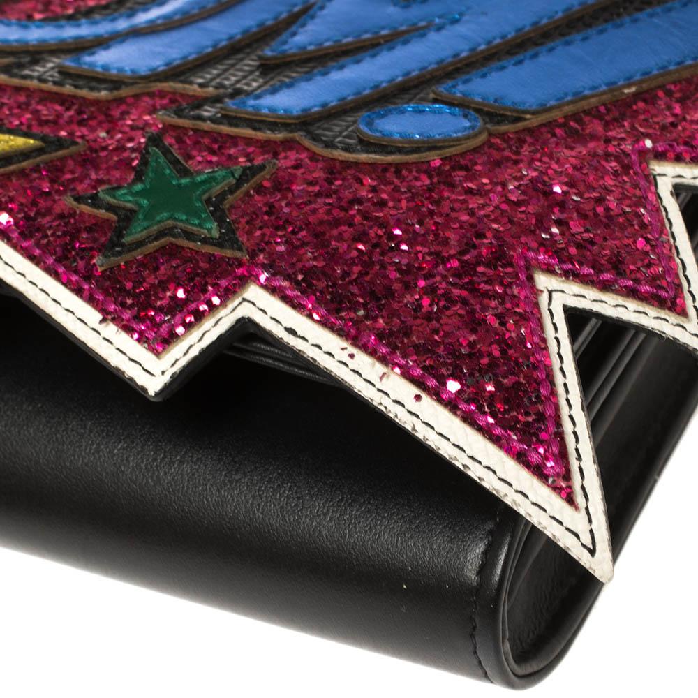 Dolce & Gabbana Black Boom Patch Chain Shoulder Bag 1