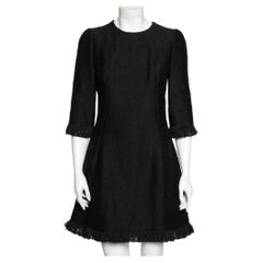 Dolce & Gabbana Black Boucle Fringed Mini Dress M