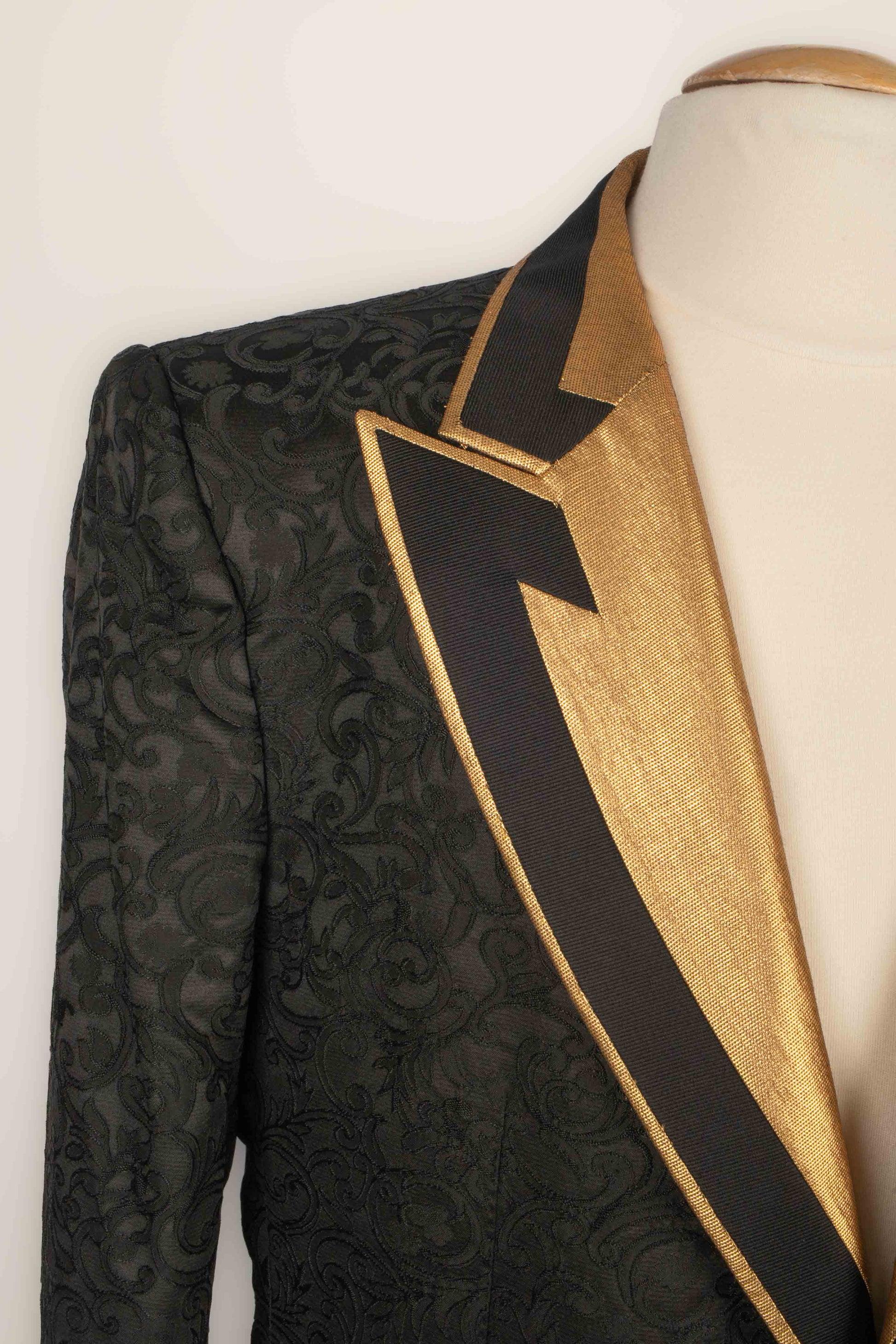 Dolce & Gabbana Abito in tessuto broccato nero in vendita 2