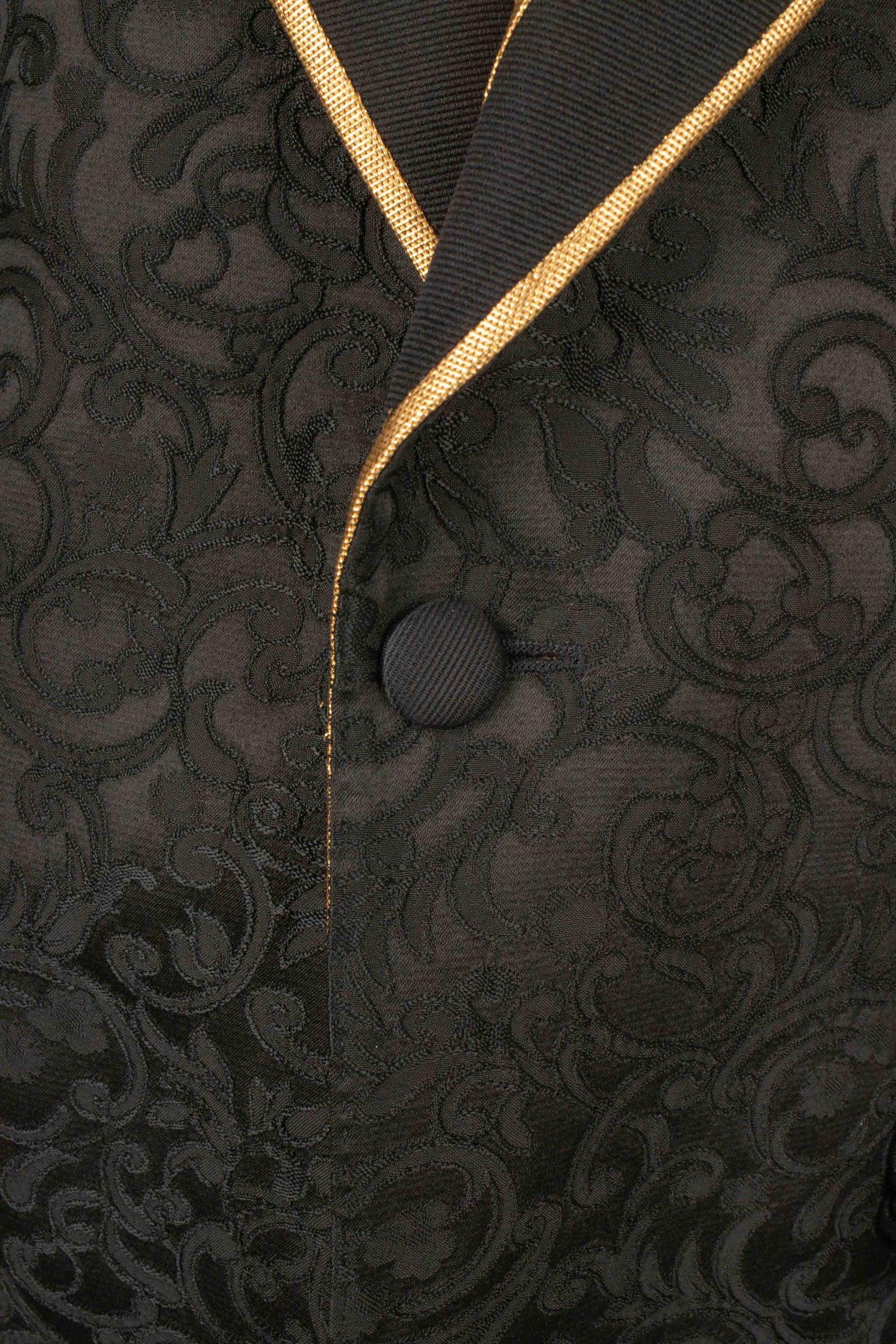 Dolce & Gabbana Abito in tessuto broccato nero in vendita 3