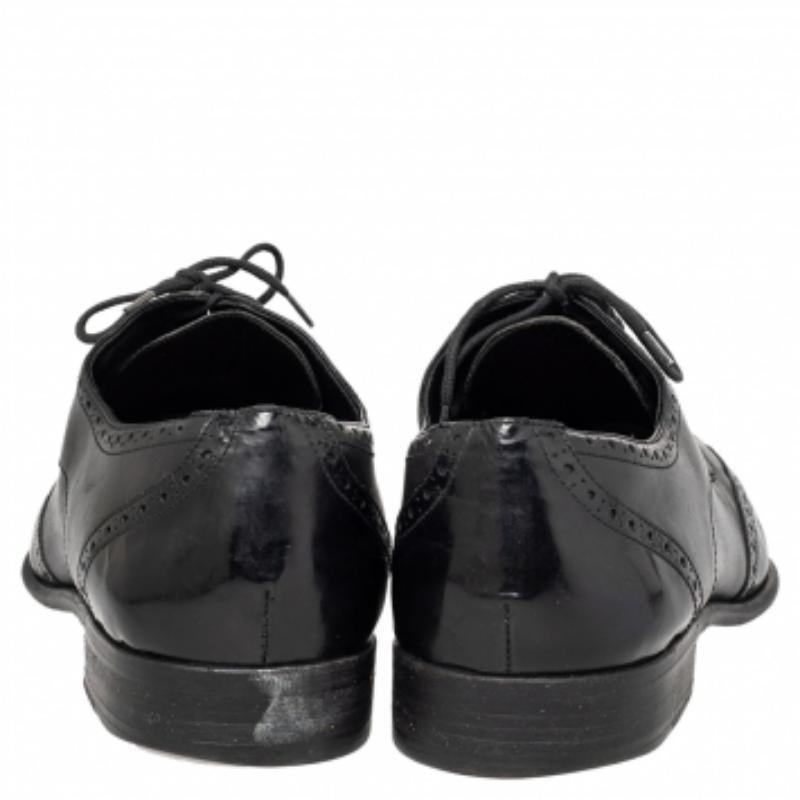  Dolce & Gabbana Brogue Noir Cuir Lace Up Derby Taille 43 Pour hommes 