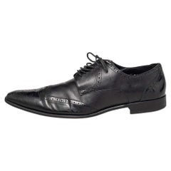 Dolce 
Gabbana Black Brogue Leather Lace Up Derby Size 43