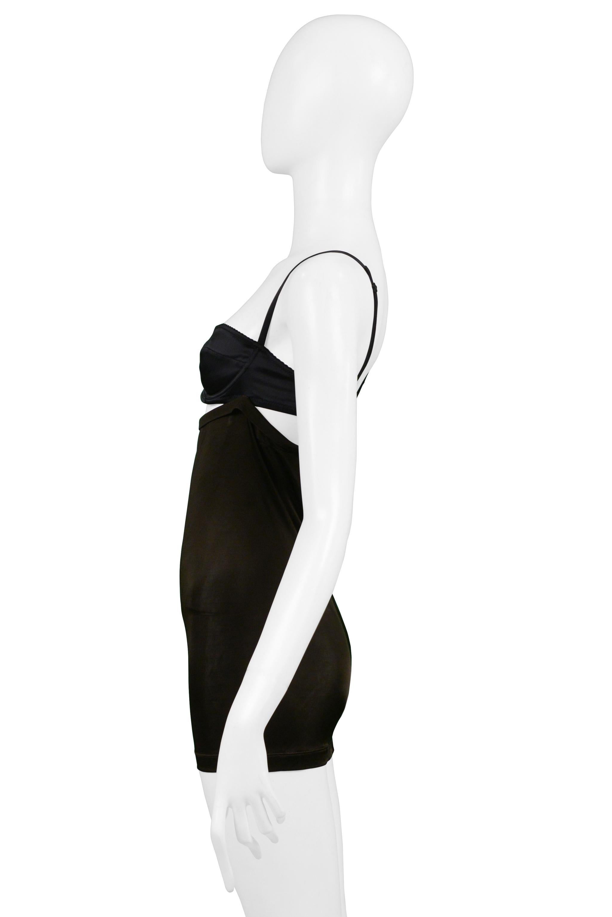 Women's Dolce & Gabbana Black & Brown Cutout Micro Mini Dress