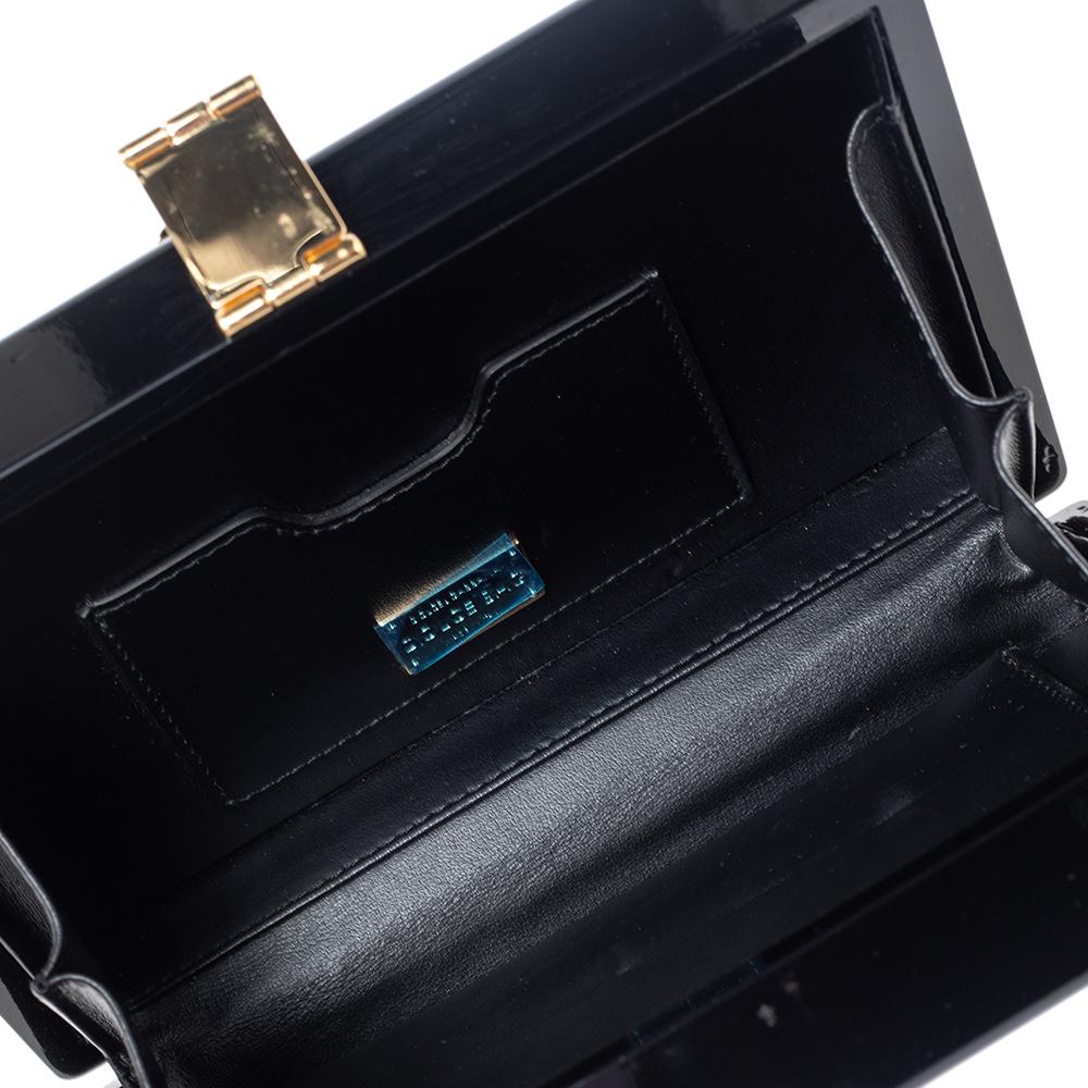 Dolce & Gabbana Black/Brown Leopard Print Acrylic Dolce Box Clutch Bag 1