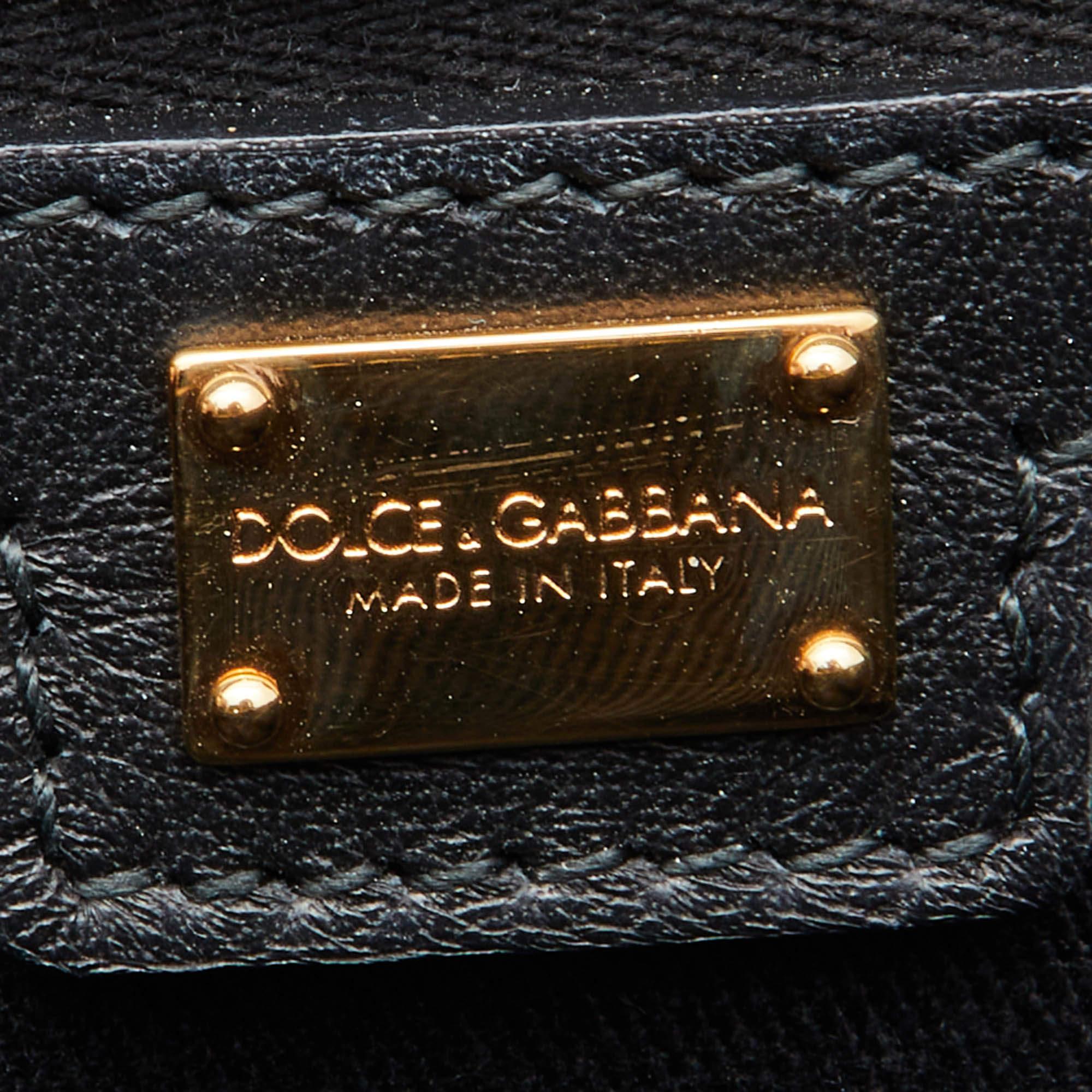 Dolce & Gabbana Black/Brown Leopard Print Coated Canvas and Leather Miss Escape  6