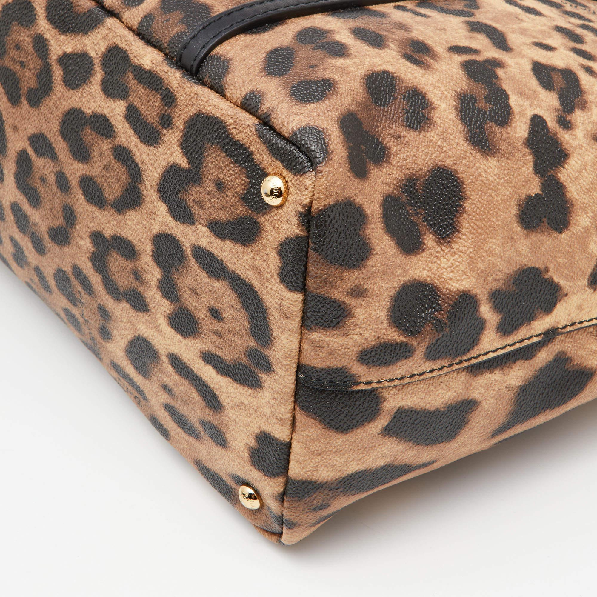 Dolce & Gabbana Black/Brown Leopard Print Coated Canvas and Leather Miss Escape  9