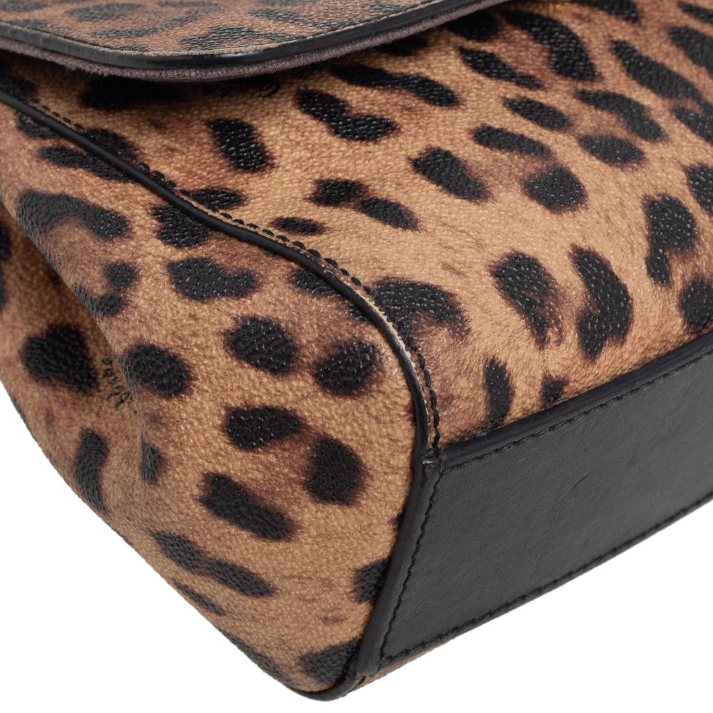 Dolce & Gabbana Black/Brown Leopard Print Medium Miss Sicily Top Handle Bag 3